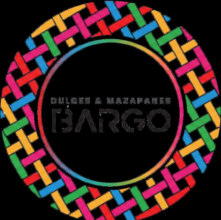Logo Bargo - Colorful interlocking geometric pattern forming a circle around the Bargo Billfold and Mazapanes logo